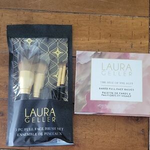 New Laura Geller Set of 5 Brushes And Baked Full Face Basics